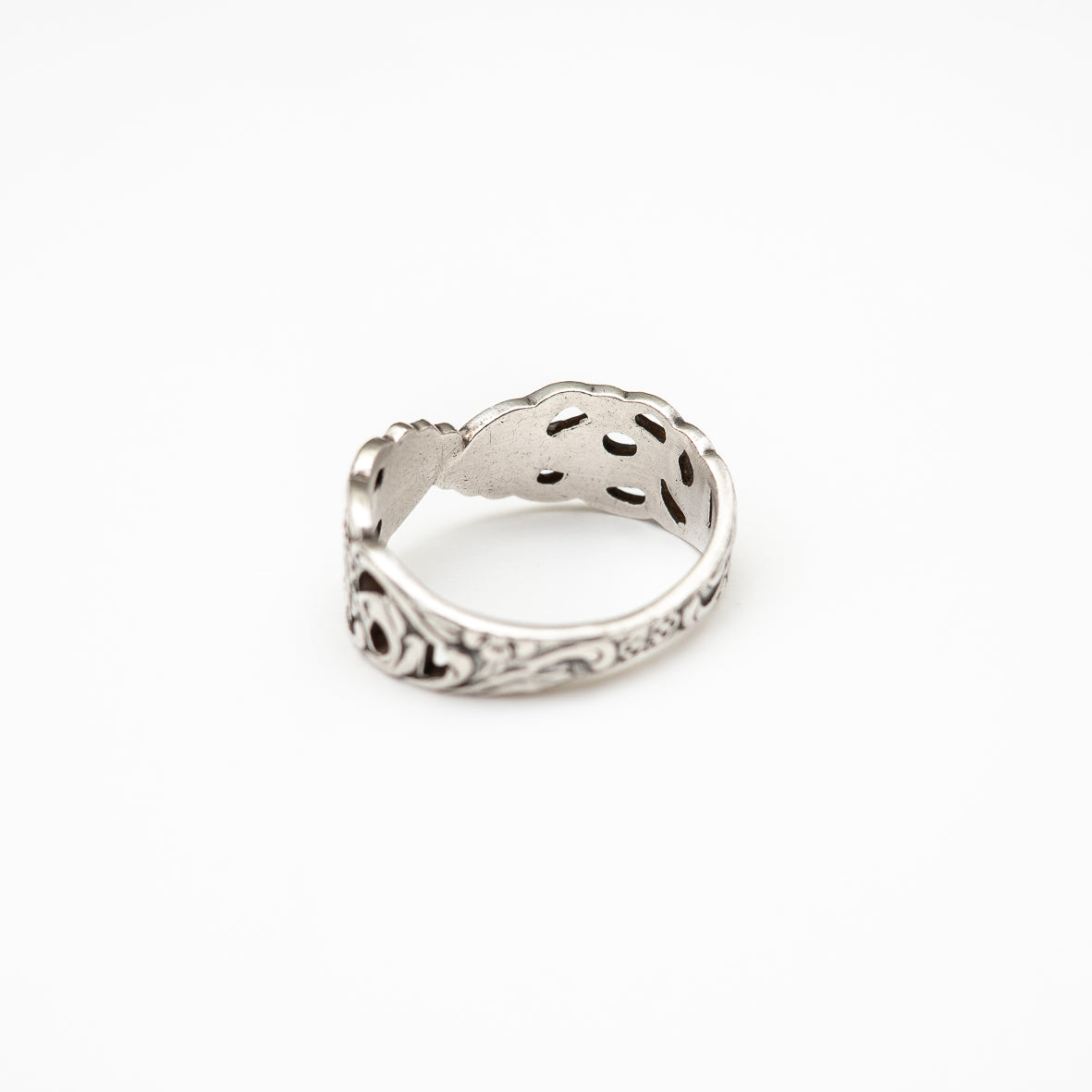 大判スカーフ用 ヴィンテージリング フラワー silver plated