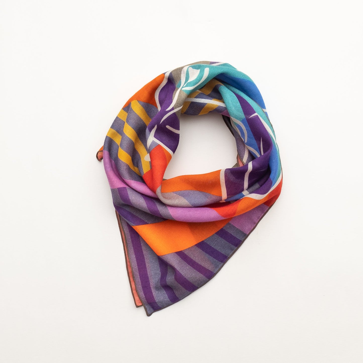 サンプルセール Organic cotton 'Steady Pace' dusty blue ミニスカーフ