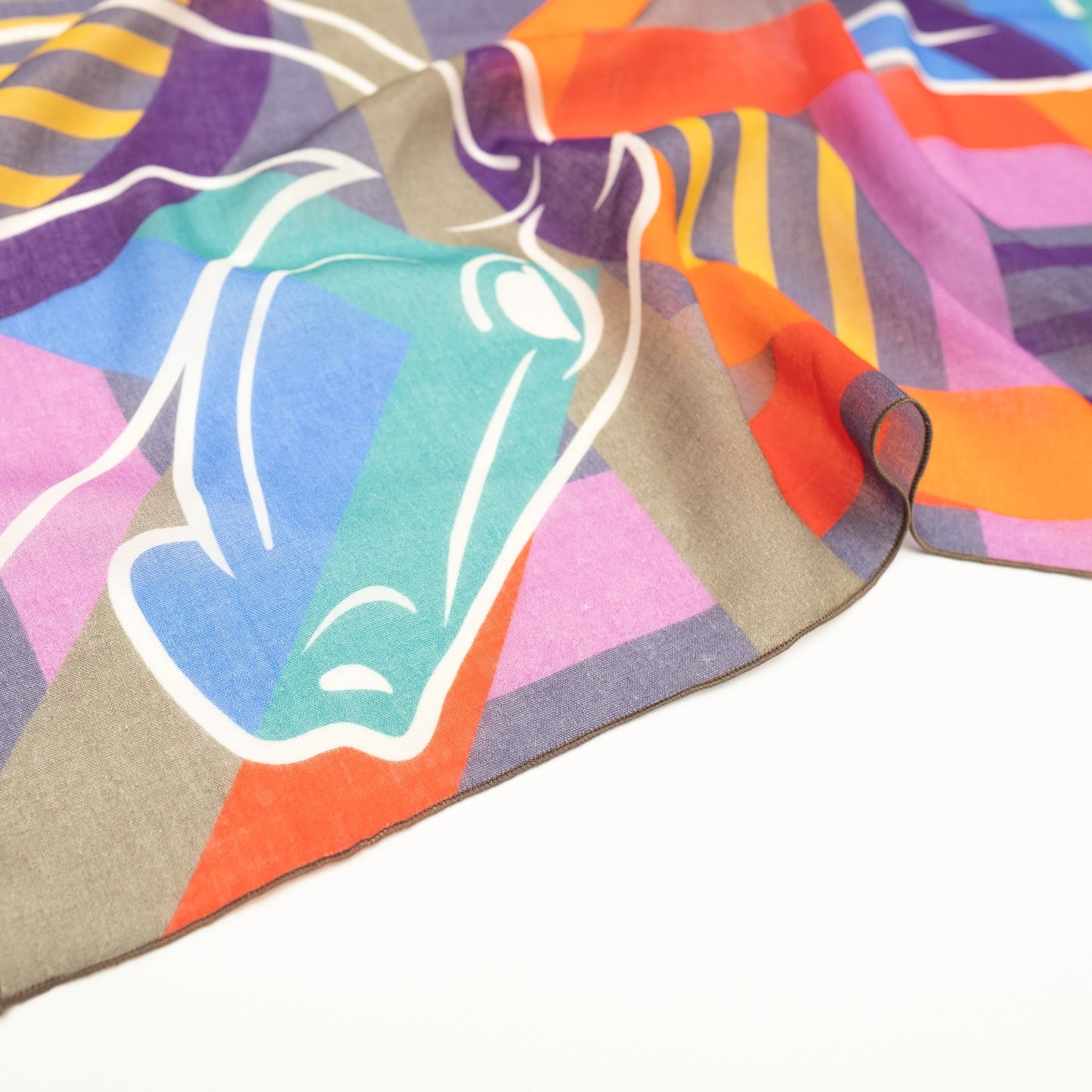 サンプルセール Organic cotton 'Steady Pace' dusty blue ミニスカーフ