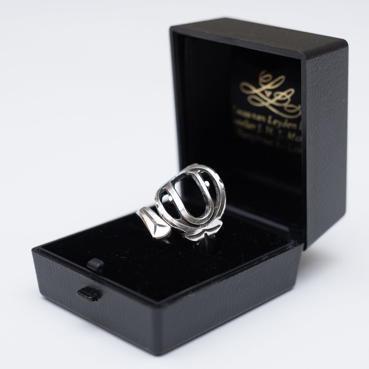 Silver Plated アンティークスプーンリング / イニシャルU 11号