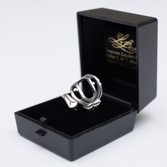 Silver Plated アンティークスプーンリング / イニシャルU 11号