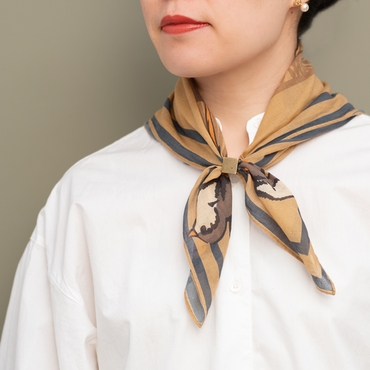 7月20日ごろ入荷予定!Organic Cotton 'canopy' Camel リング付きミニスカーフ