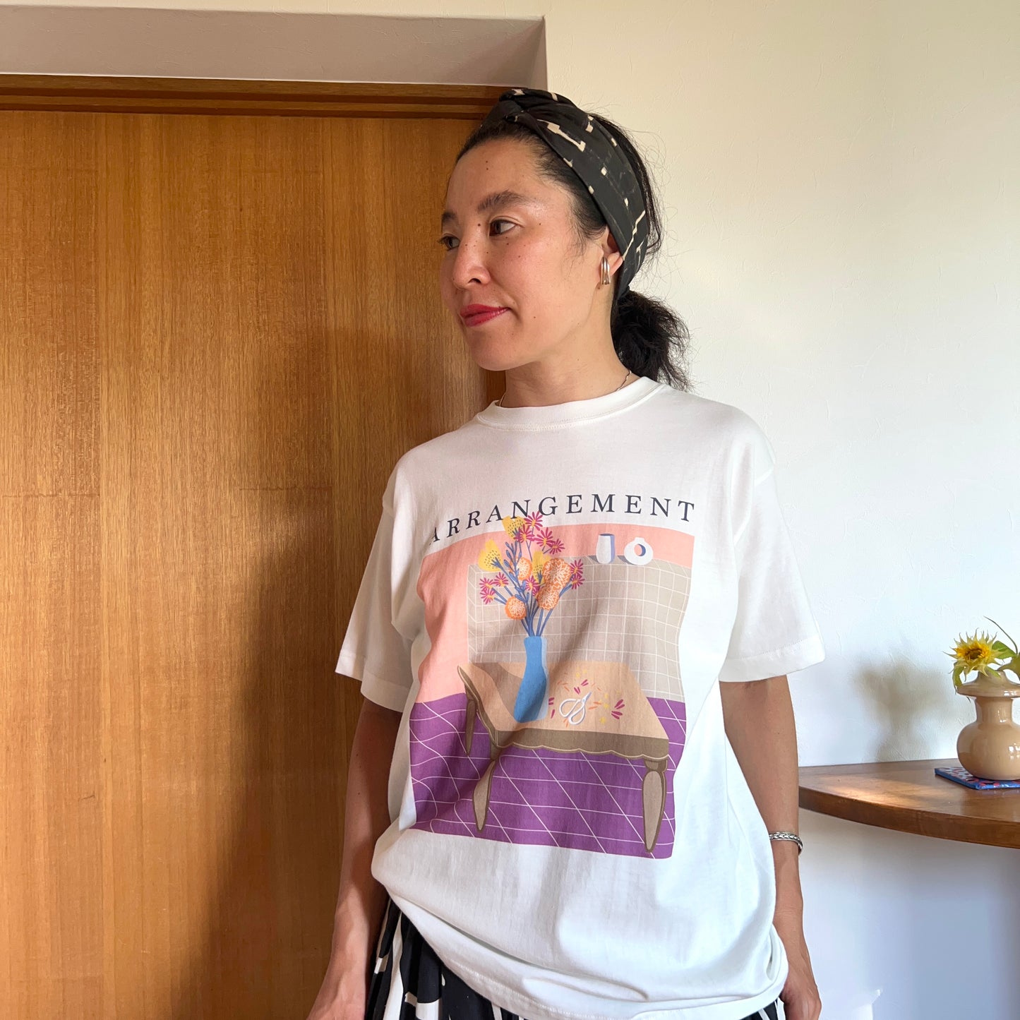 8月上お届け予定 Organic Cotton UNISEX Tshirt 'Arrangement'