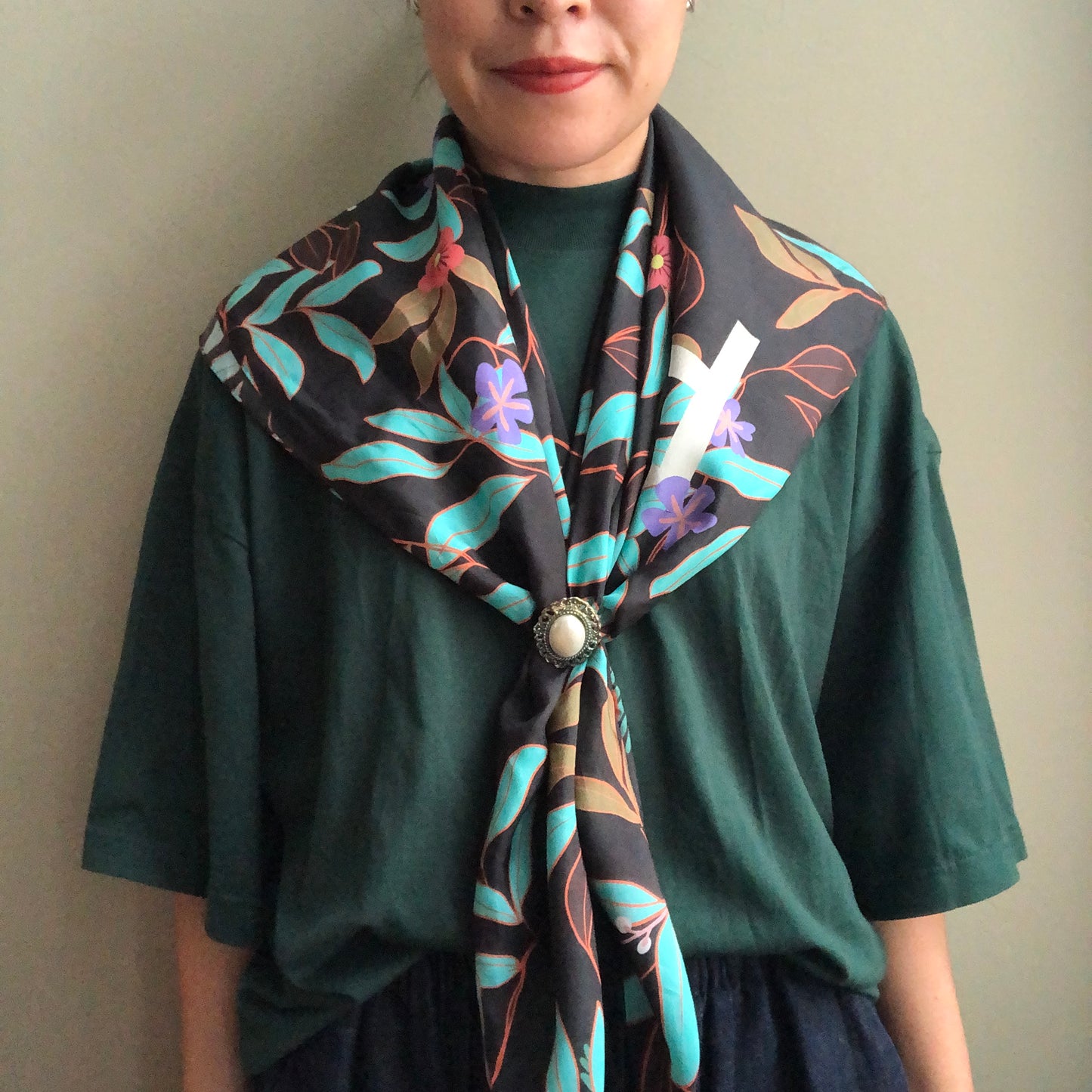 dead stock Clip Foulard Vintage Clip Foulard Vintage Feuille Argent