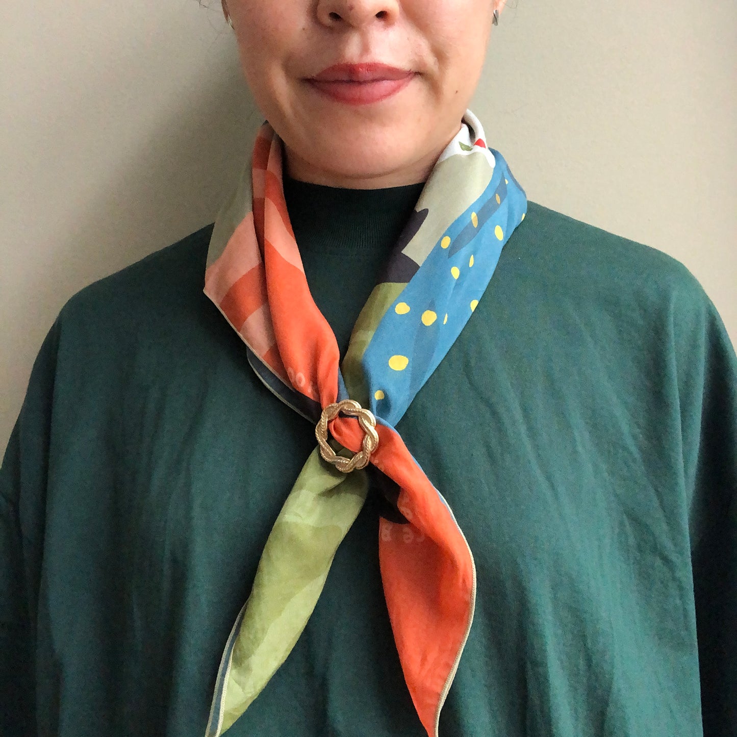 dead stock Clip Foulard Vintage Clip Foulard Vintage Feuille Argent