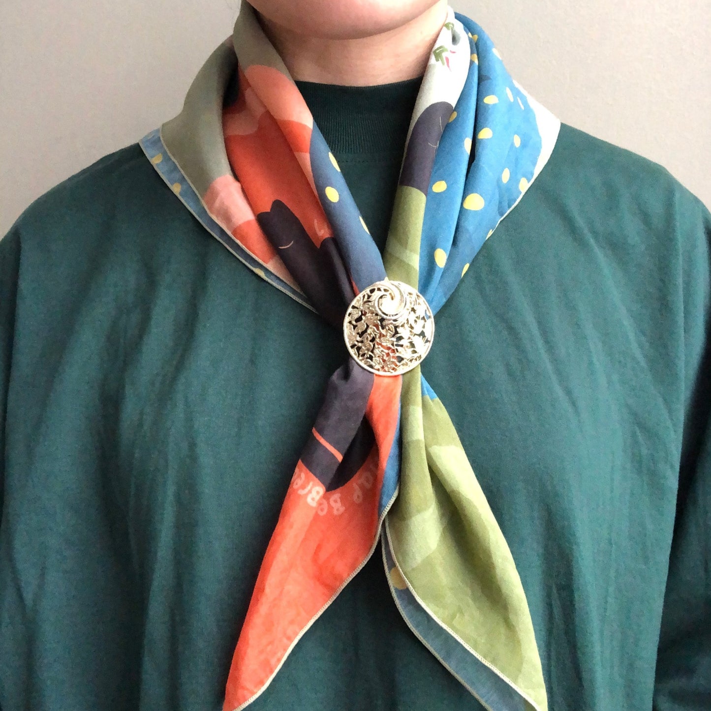 dead stock Vintage Scarf Clip Vintage Scarf Clip Leaf Silver