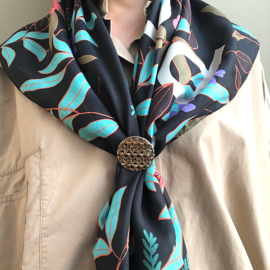 dead stock Clip Foulard Vintage Clip Foulard Vintage Feuille Argent