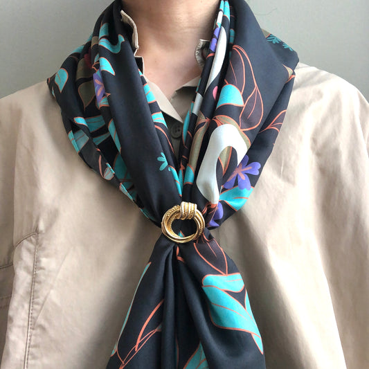 dead stock Clip Foulard Vintage Clip Foulard Vintage Feuille Argent