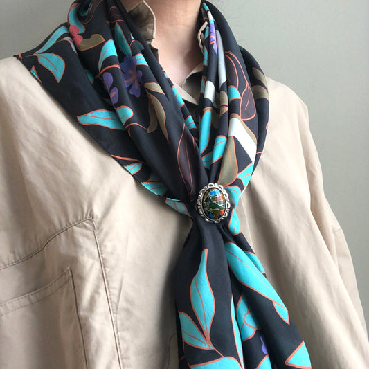 dead stock Clip Foulard Vintage Clip Foulard Vintage Feuille Argent