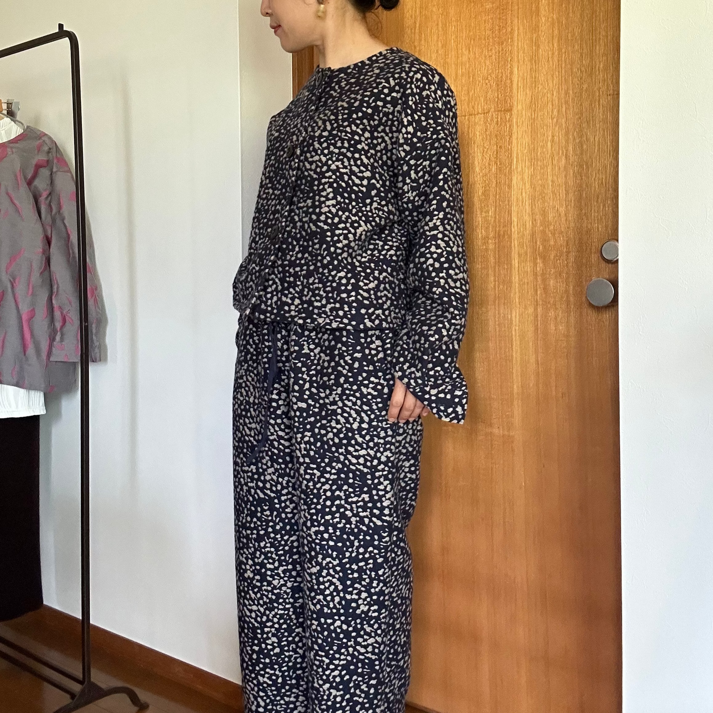 Banshu Ori Japanese Wool/Cotton Jacquard Coat Dress / Camel
