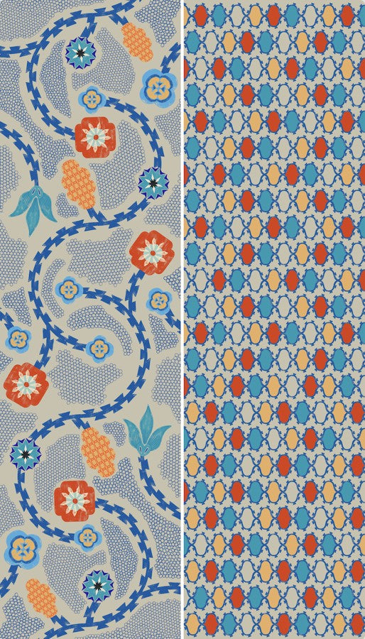 シルクのループスカーフ 'Granada' multi