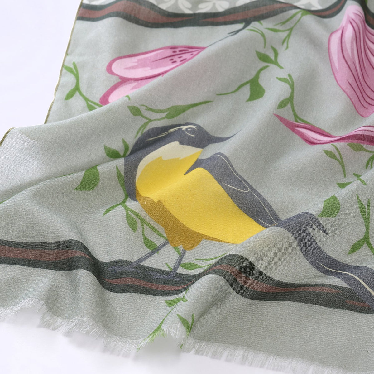 オーガニックコットンのロングストール 'Crabble Magnolia' grey