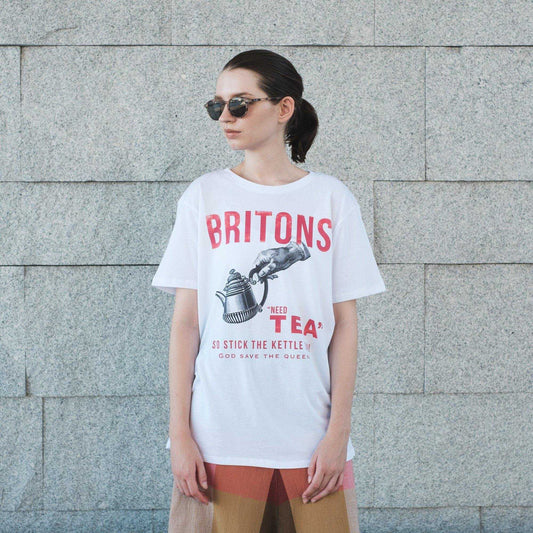 8月上入荷予定 Organic Cotton UNISEX Tshirt 'Britons Needs Tea'