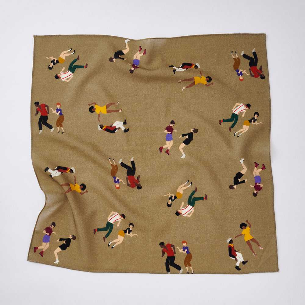 再入荷!Japanese Merino Wool 'Northern Soul' beige リング付きミニスカーフ