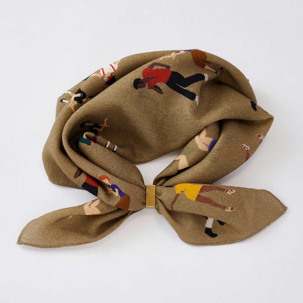 再入荷!Japanese Merino Wool 'Northern Soul' beige リング付きミニスカーフ