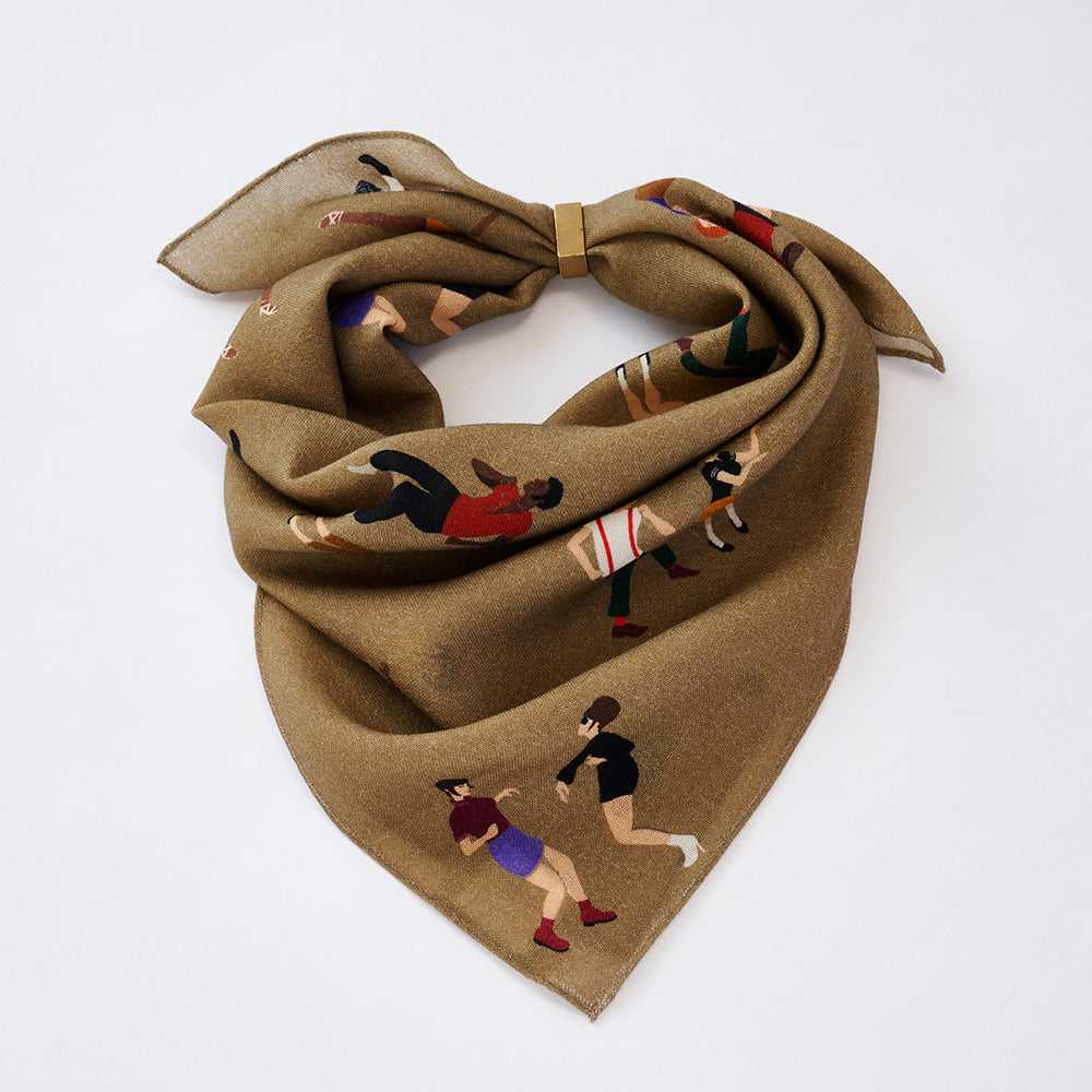 再入荷!Japanese Merino Wool 'Northern Soul' beige リング付きミニスカーフ