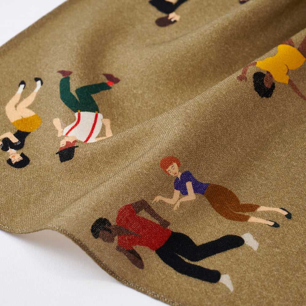 再入荷!Japanese Merino Wool 'Northern Soul' beige リング付きミニスカーフ