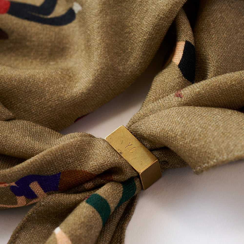 再入荷!Japanese Merino Wool 'Northern Soul' beige リング付きミニスカーフ