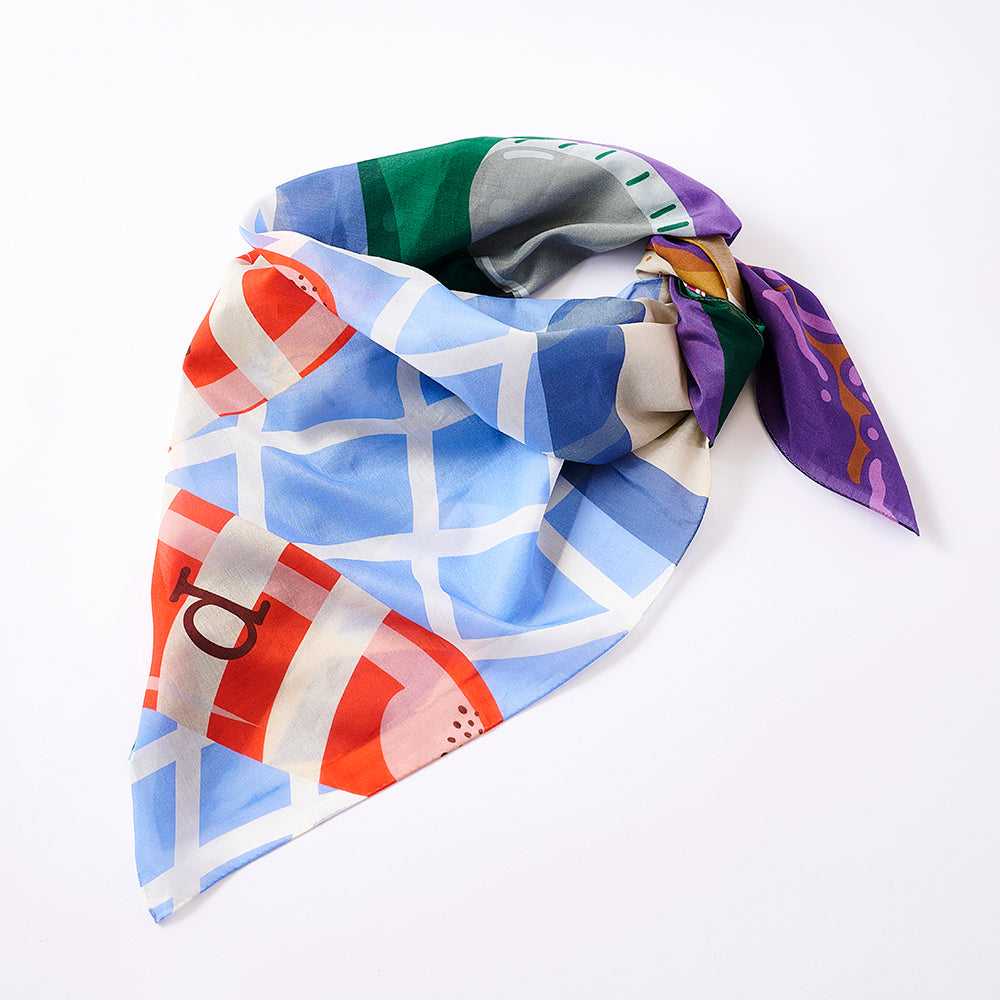 Japanese Printed Silk Cotton 'Salt&Pepper' 大判スカーフ | YARN&COPPER
