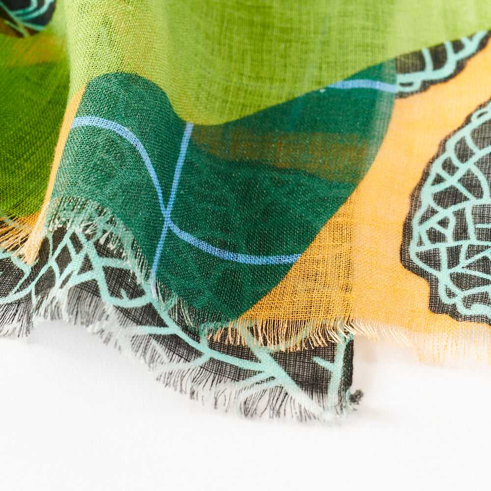 4月末入荷予定 リネン  Japanese Linen 'Nirvana' green ロングストール