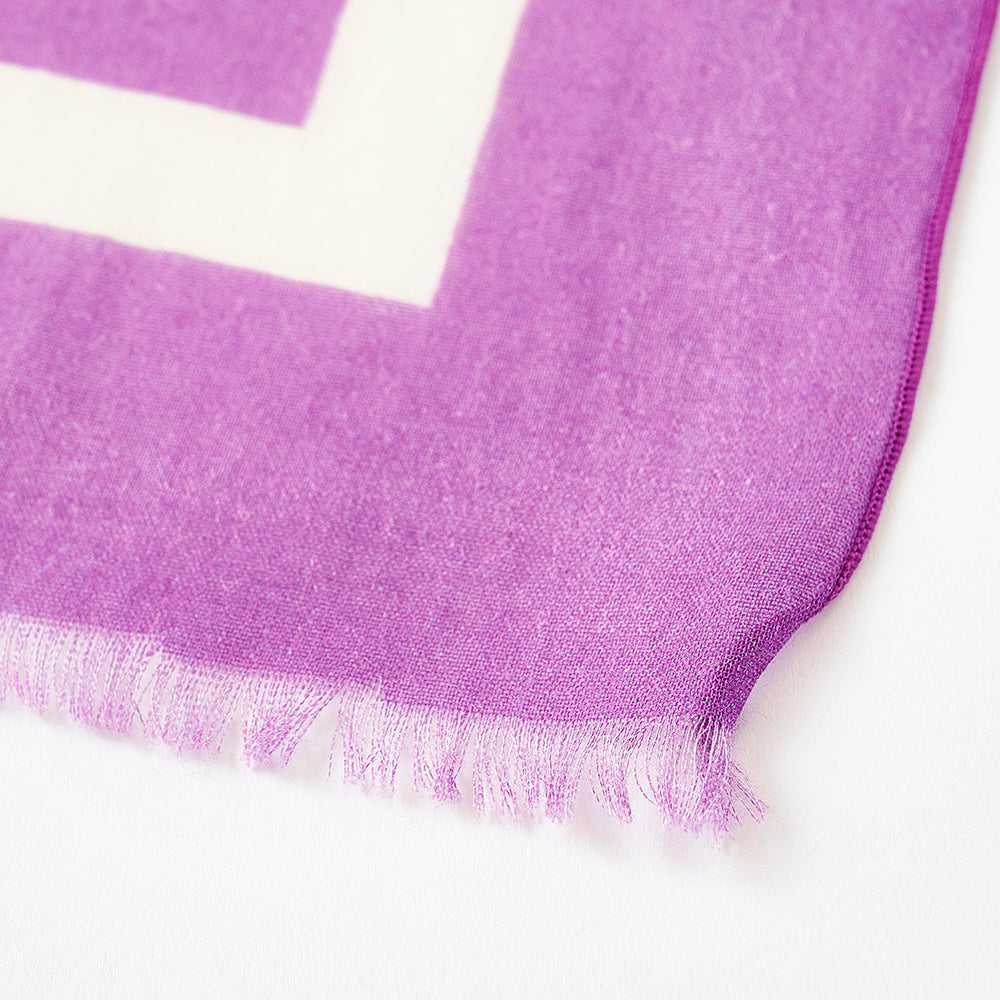 Japanese Printed Organic Cotton 'Art Museum' purple ロングストール