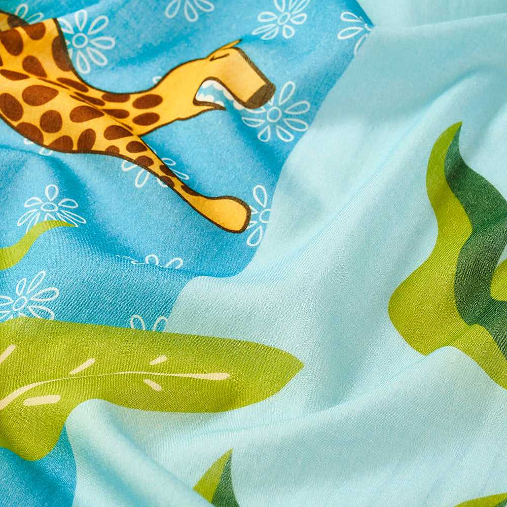 Japanese Printed Organic Cotton 'Magic Carpets' sky blue ロングストール