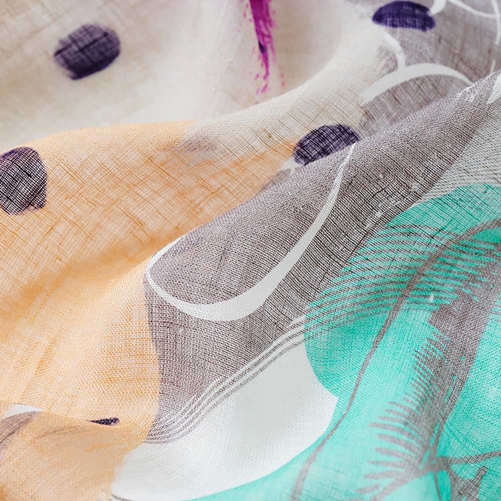近江リネン Japanese Linen 'Abbey' Pastel リング付きミニスカーフ | YARN&COPPER