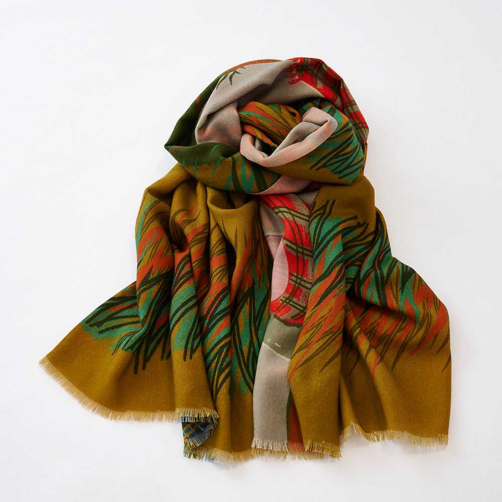 Japanese Merino Wool 'Scarves in the Wind' 二重仕立てのロングストール