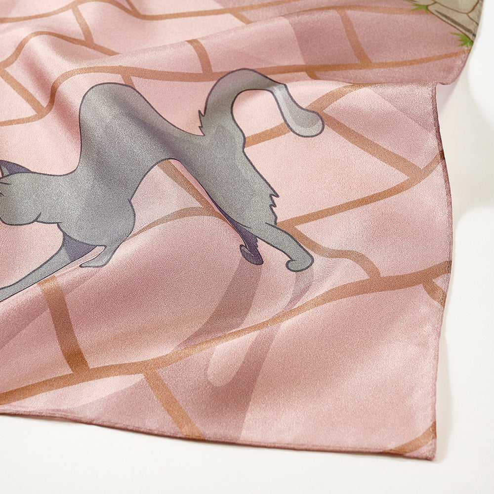 Japanese Printed Silk 'A Very English Garden' green 大判スカーフ 90x90cm