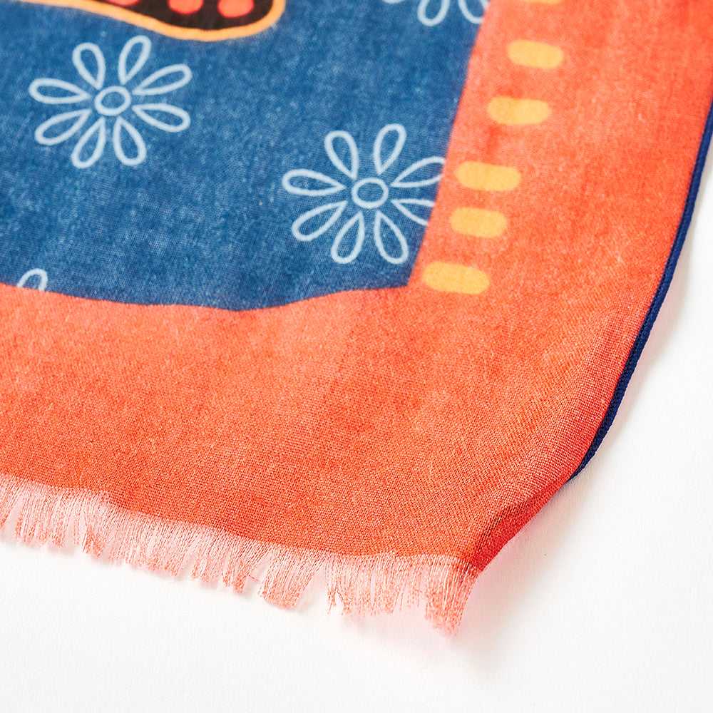 4月中末入荷予定!Japanese Printed Organic Cotton 'Magic Carpets' b.red ロングストール