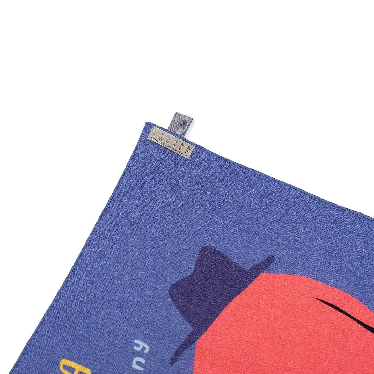 再入荷!Japanese Linen 近江リネン キッチンタオル ’Dog in Hat Tea’ Navy