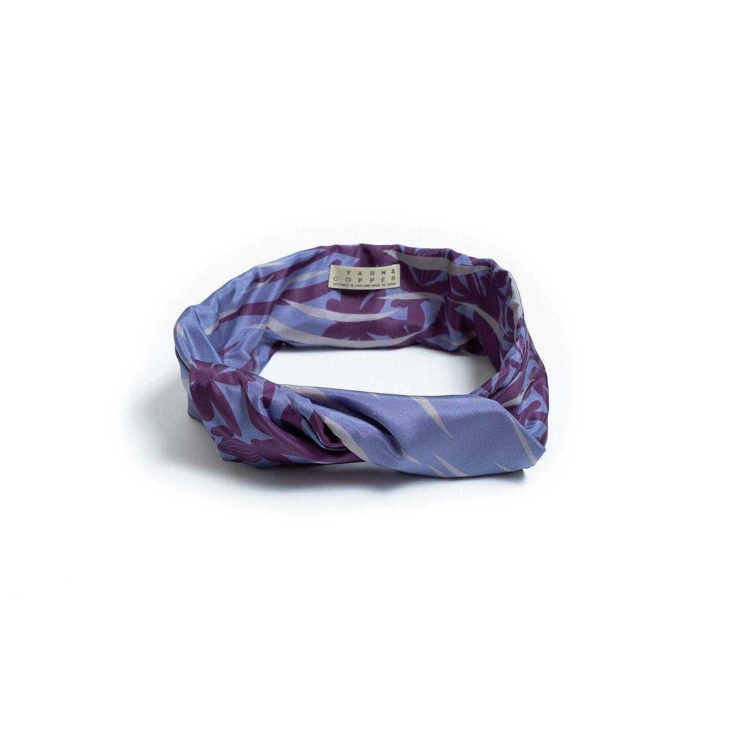 Japanese Printed Silk headband 'Sea bed' blue ヘッドスカーフ