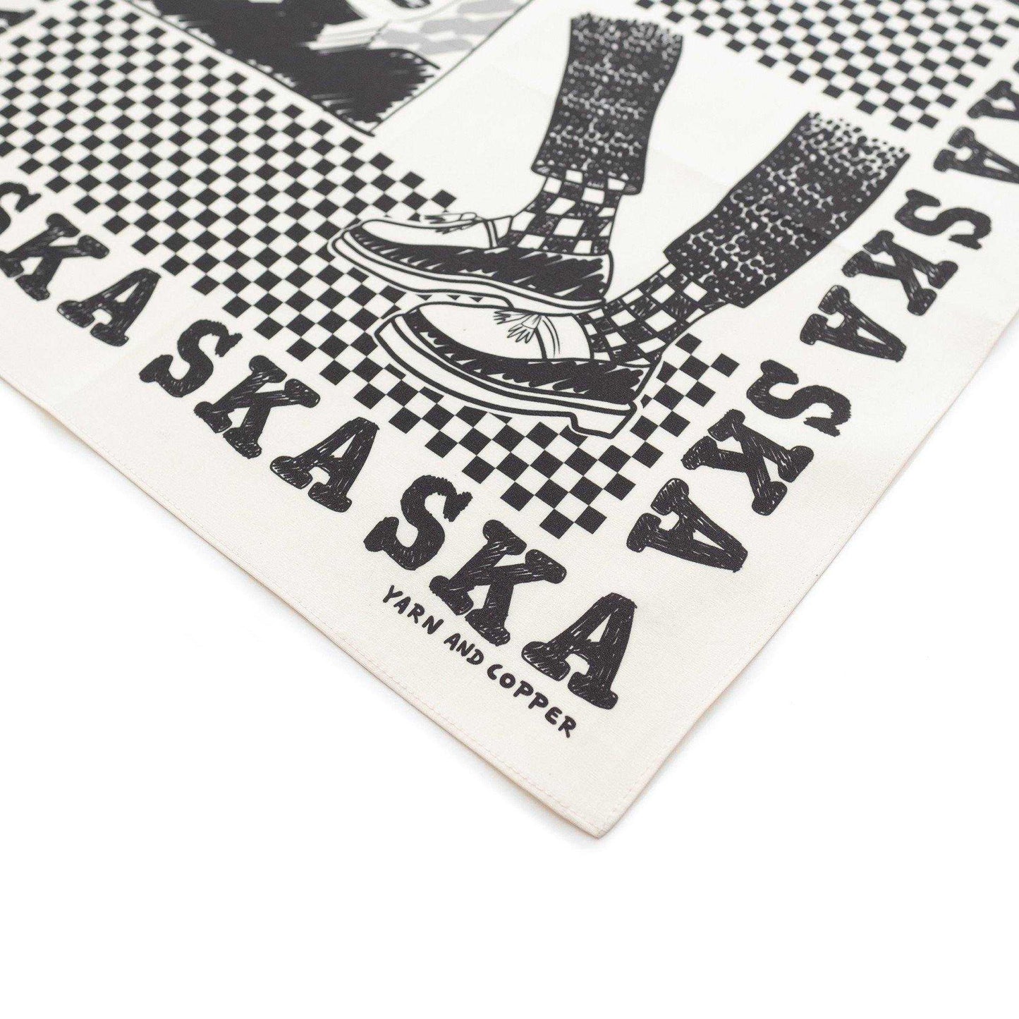 Japanese Printed Organic cotton `SKA SKA SKA` ブロードハンカチ/ポケットチーフ