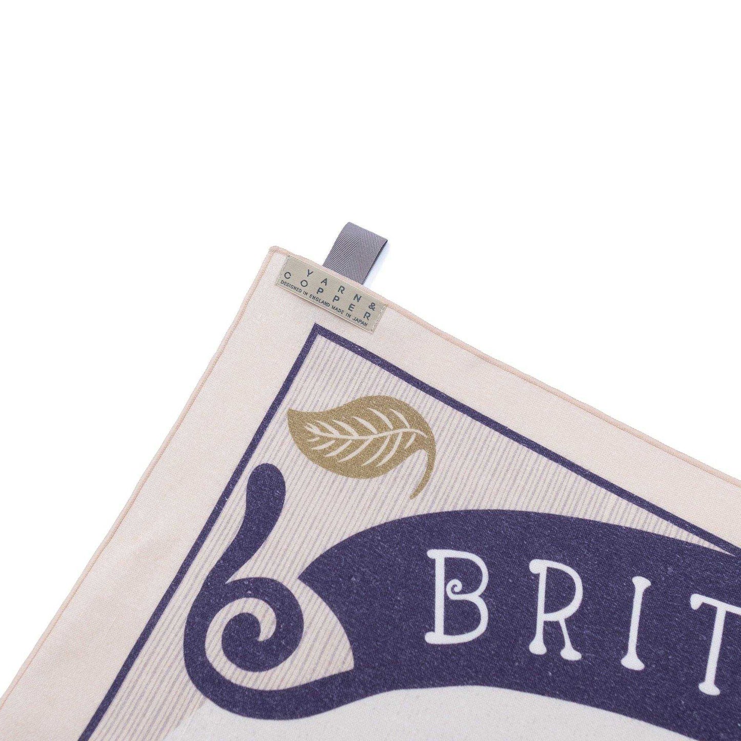 近江リネン Japanese Linen キッチンタオル ’Great British Tea’ Sand Grey