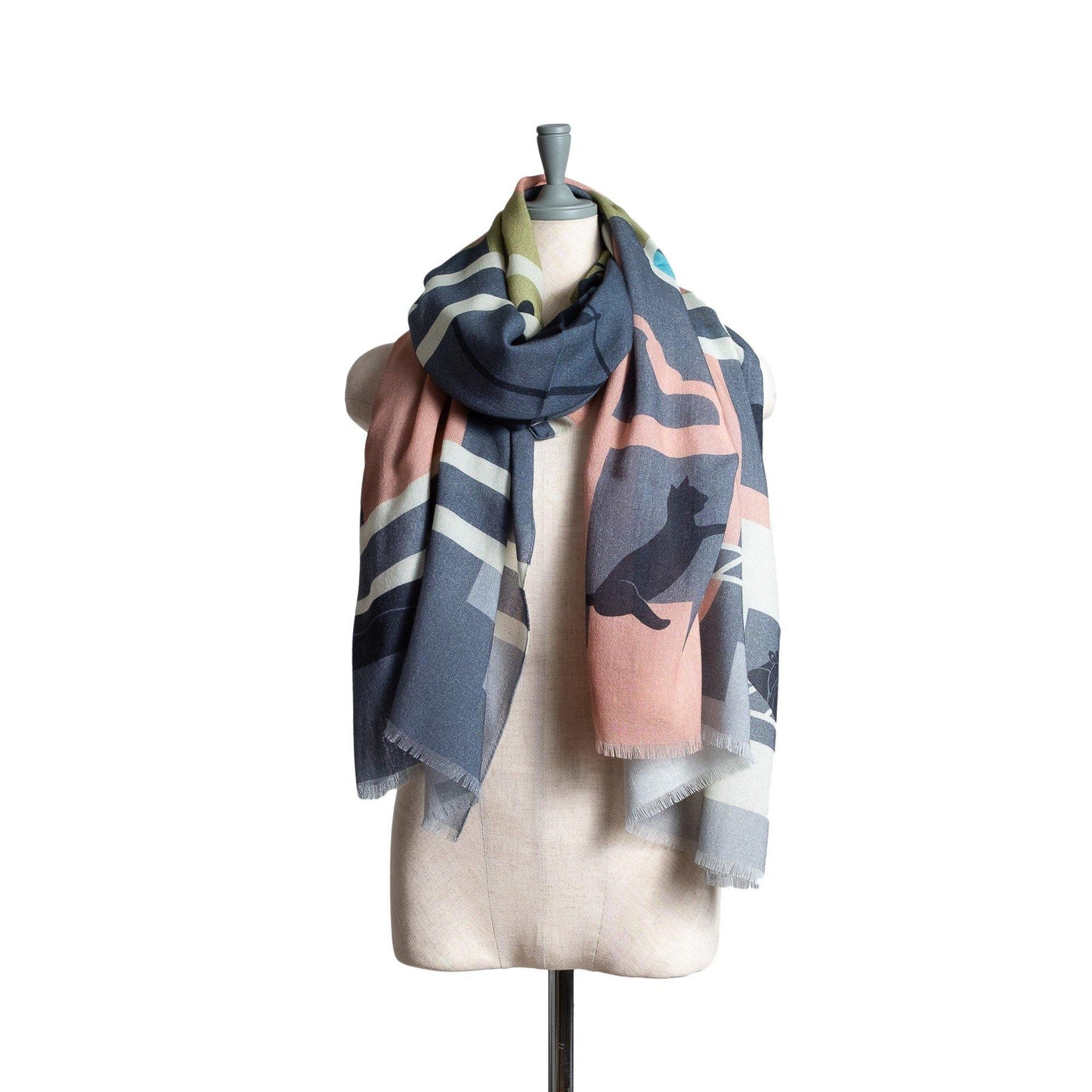 Japanese Merino Wool 'How Your Scarf Was Made' green ロングストール