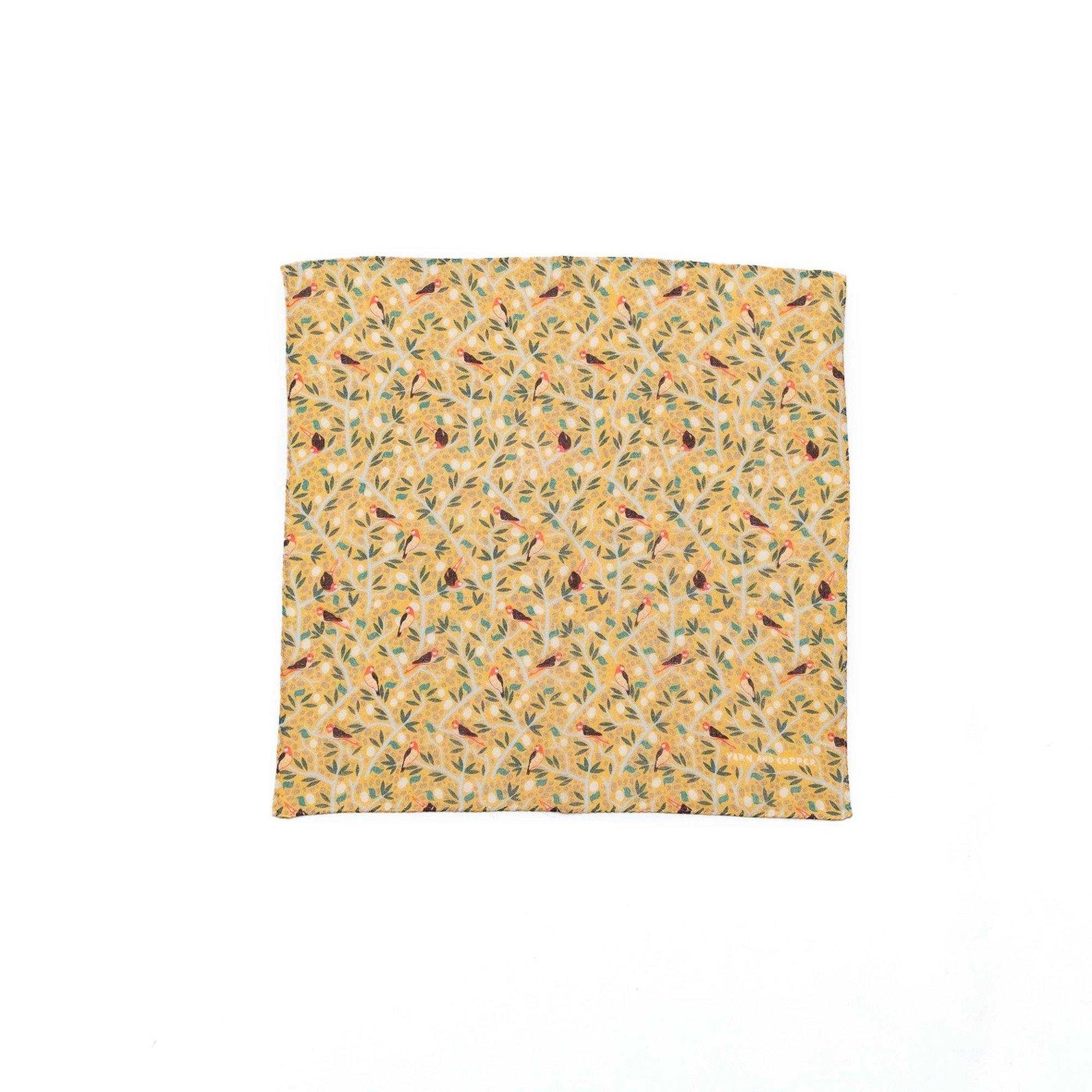 2色 Japanese Printed Double gaze Organic cotton 'Birchwood' ハンカチ