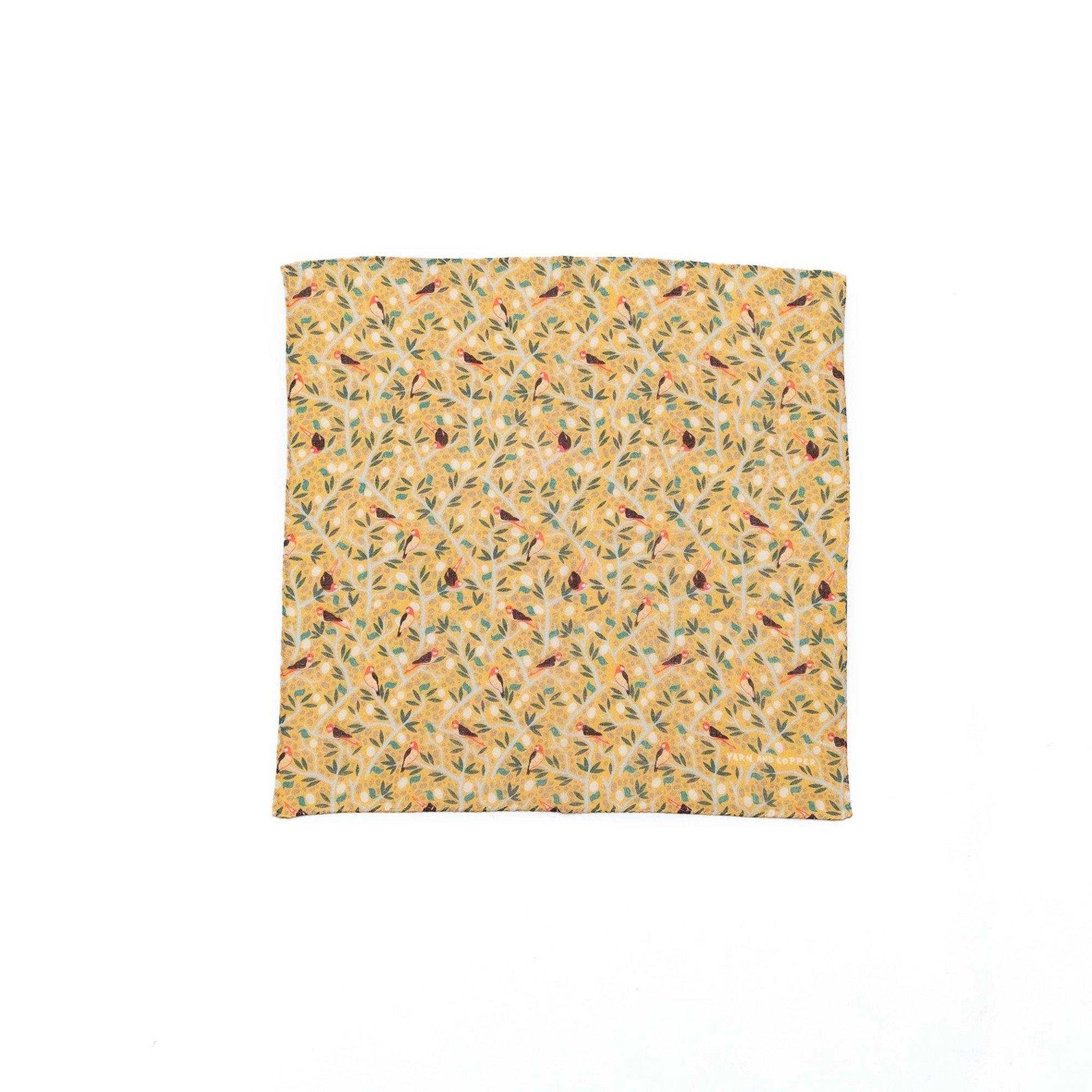 ２色 Japanese Printed Double gaze Organic cotton 'Birchwood' ハンカチ