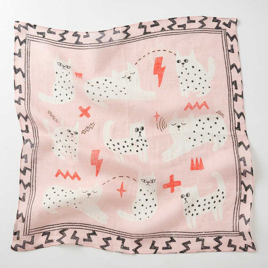 4月末入荷予定 近江リネン Japanese Linen 'Telepathy' blossom pink リング付きミニスカーフ