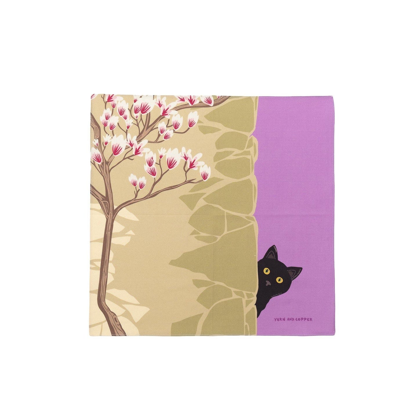 イエローのみ Japanese Printed Organic cotton `Magnolia` PY ブロードハンカチ/ポケットチーフ