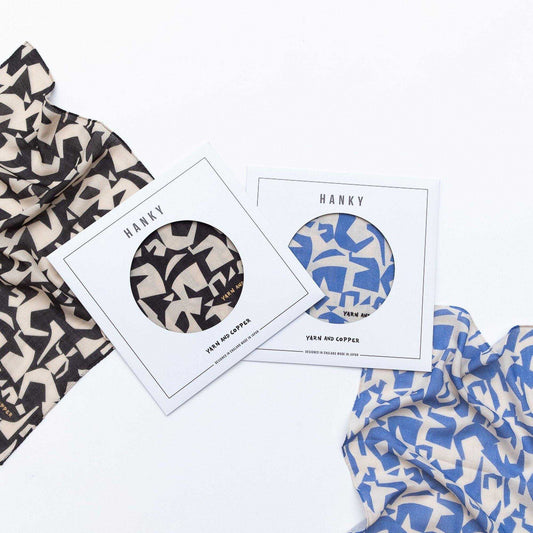 2色 Japanese Printed Double gaze Organic cotton 'Athens' ハンカチ