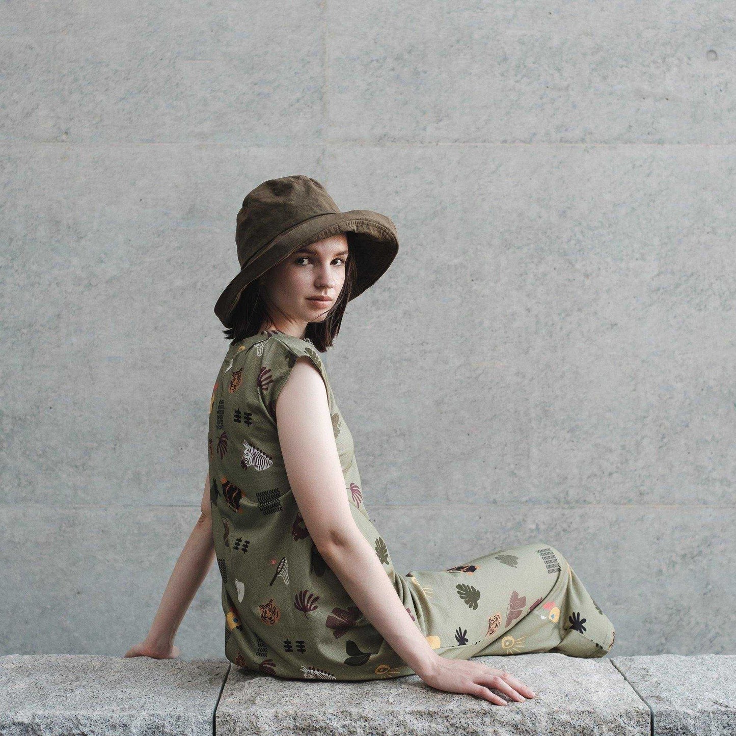 Japanese Printed Organic Cotton 'Safari' タンクドレス | YARN&COPPER