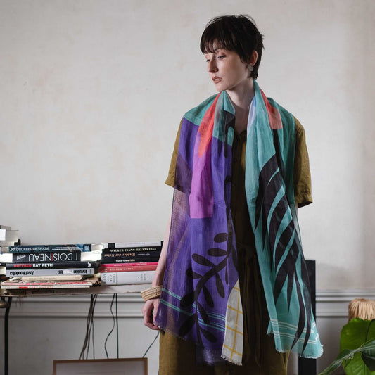 リネン Japanese Linen 'Manhattan Collection' green ロングストール