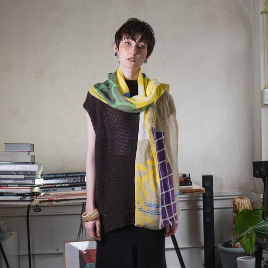リネン Japanese Linen 'Manhattan Collection ' lemon ロングストール