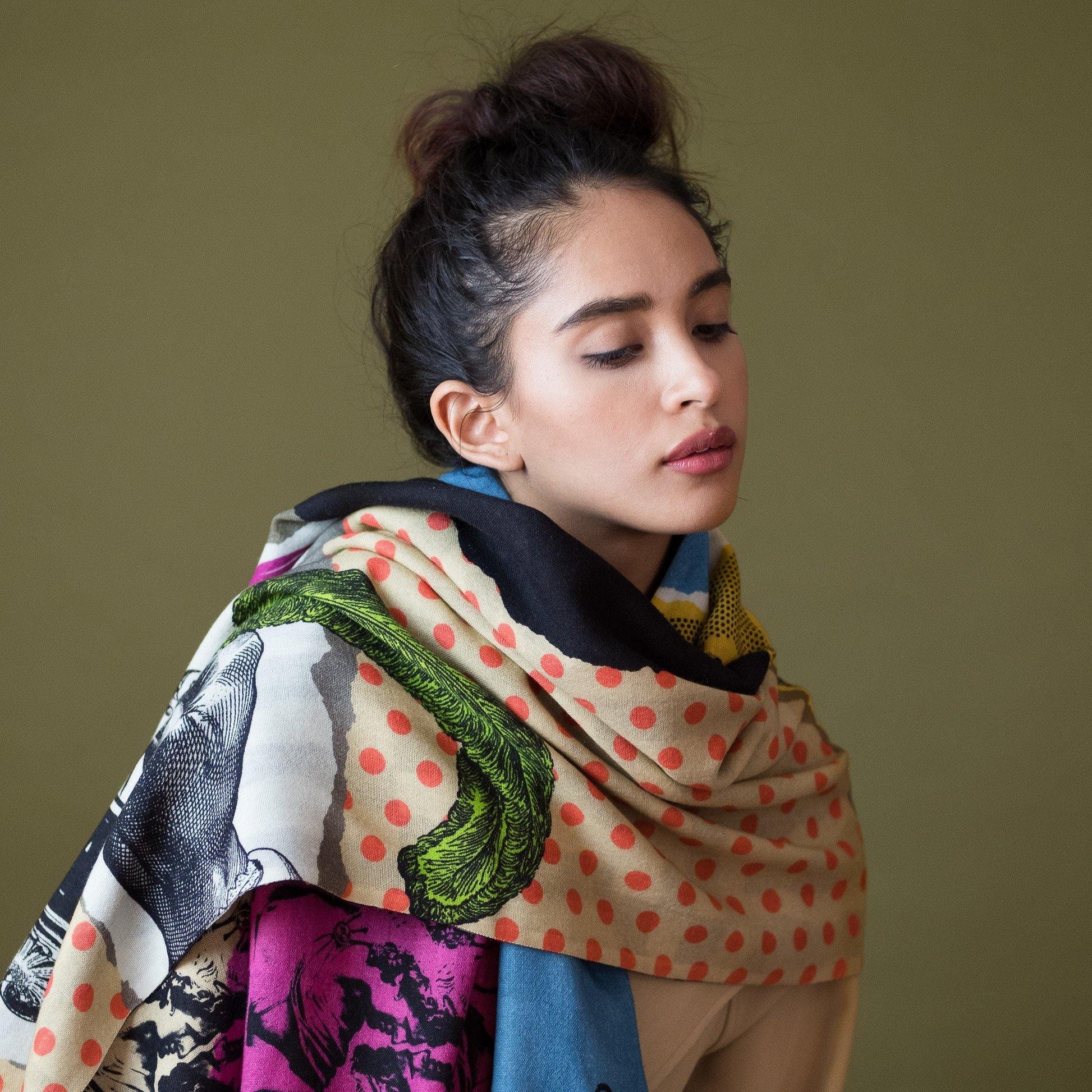Japanese Merino Wool 'SUBCULTURE' 二枚仕立てのロングストール | YARN&COPPER