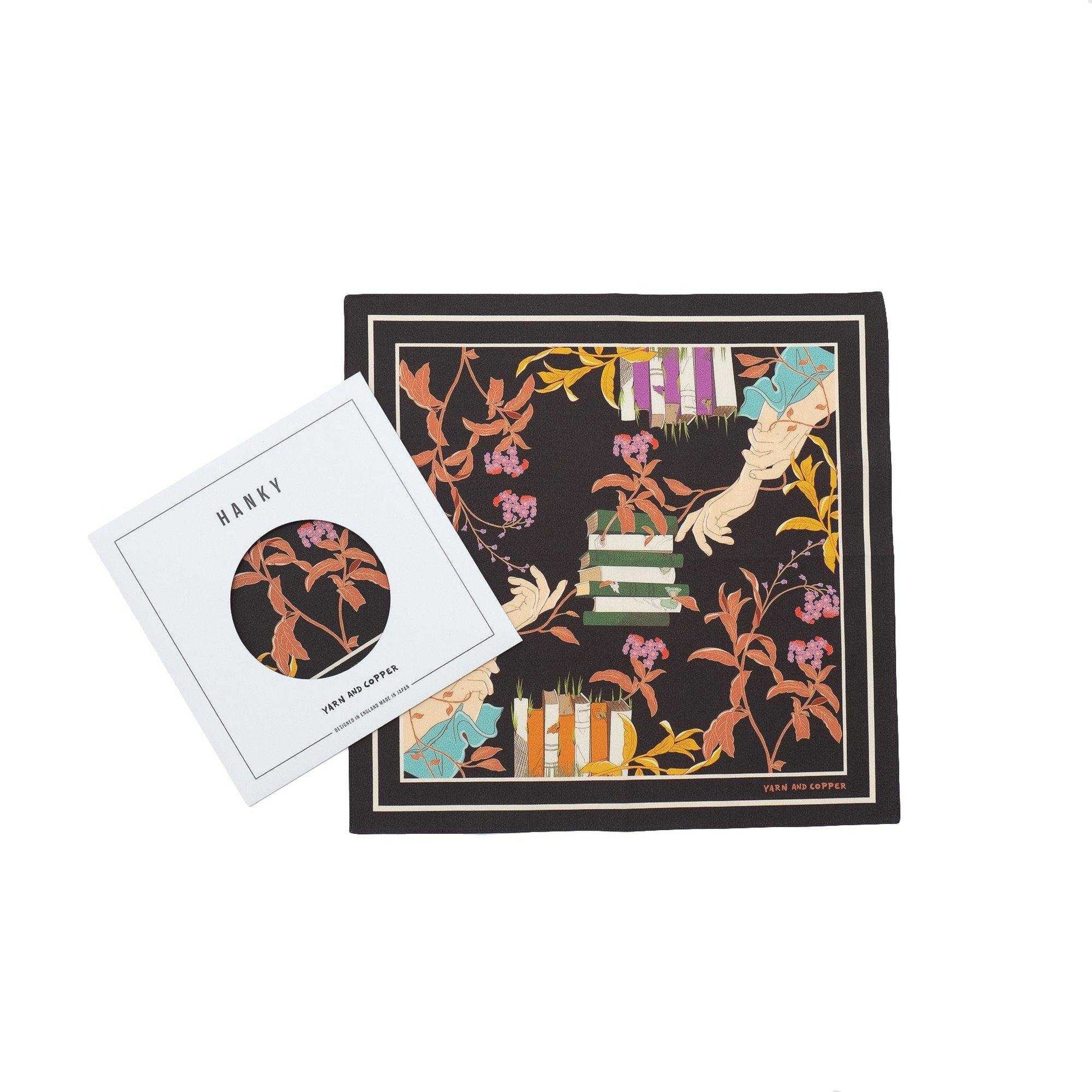 2色 Japanese Printed O.Cotton 'A Shakespearean dream' ハンカチ/ポケットチーフ