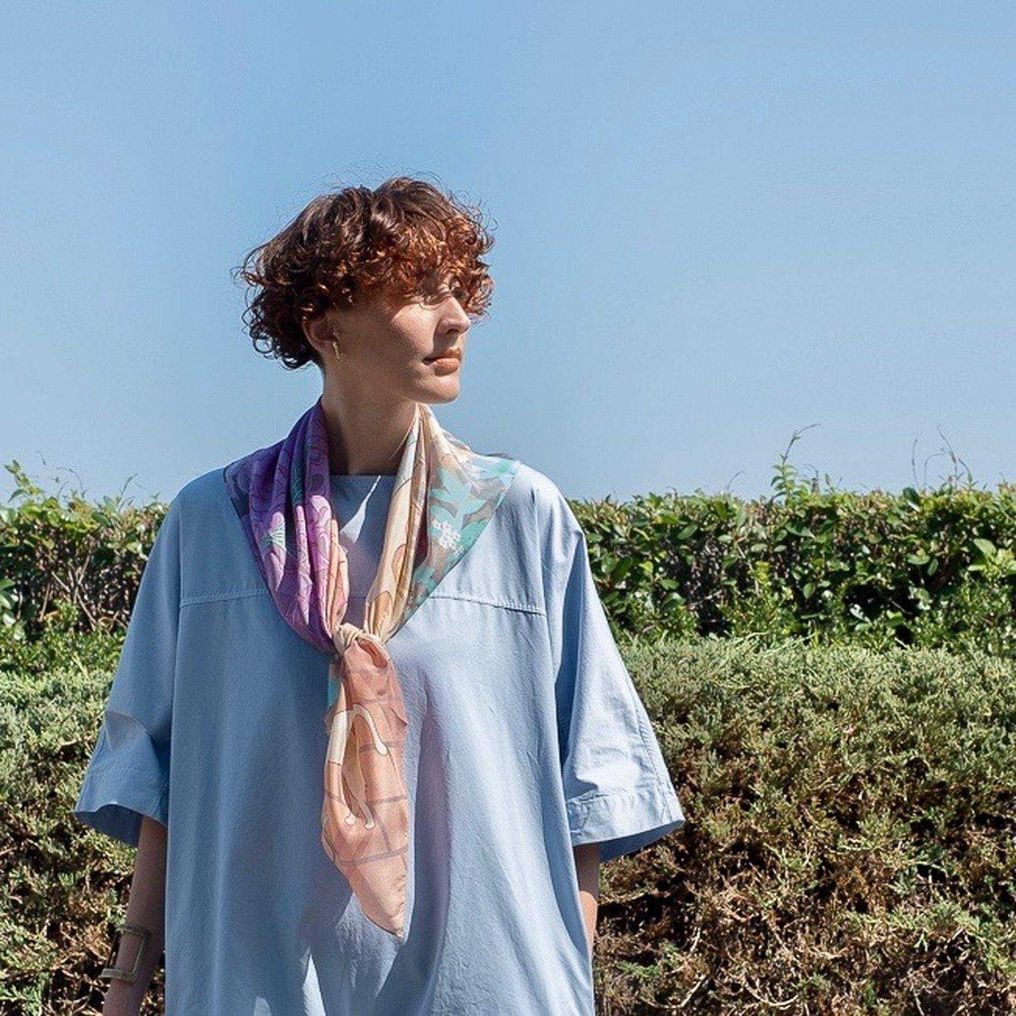 再入荷 Japanese Printed Silk 'A Very English Garden' pink 大判スカーフ