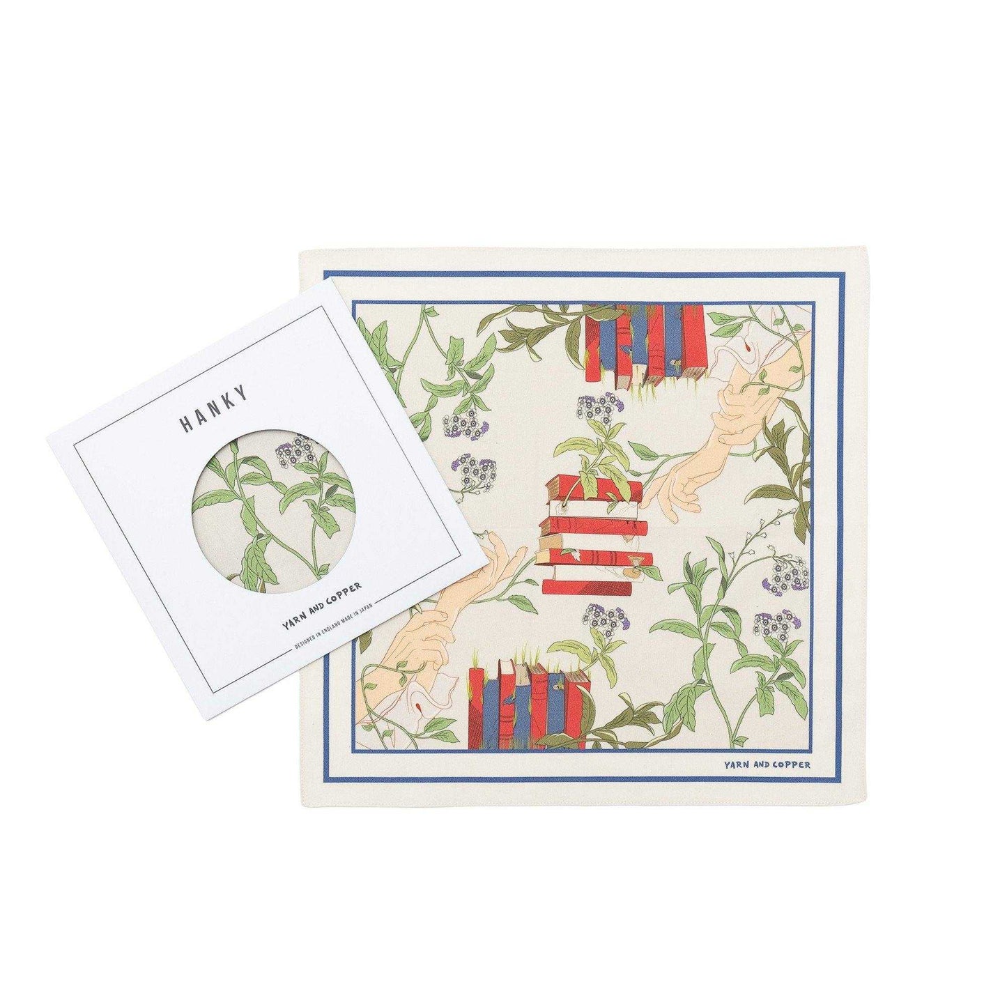 2色 Japanese Printed O.Cotton 'A Shakespearean dream' ハンカチ/ポケットチーフ