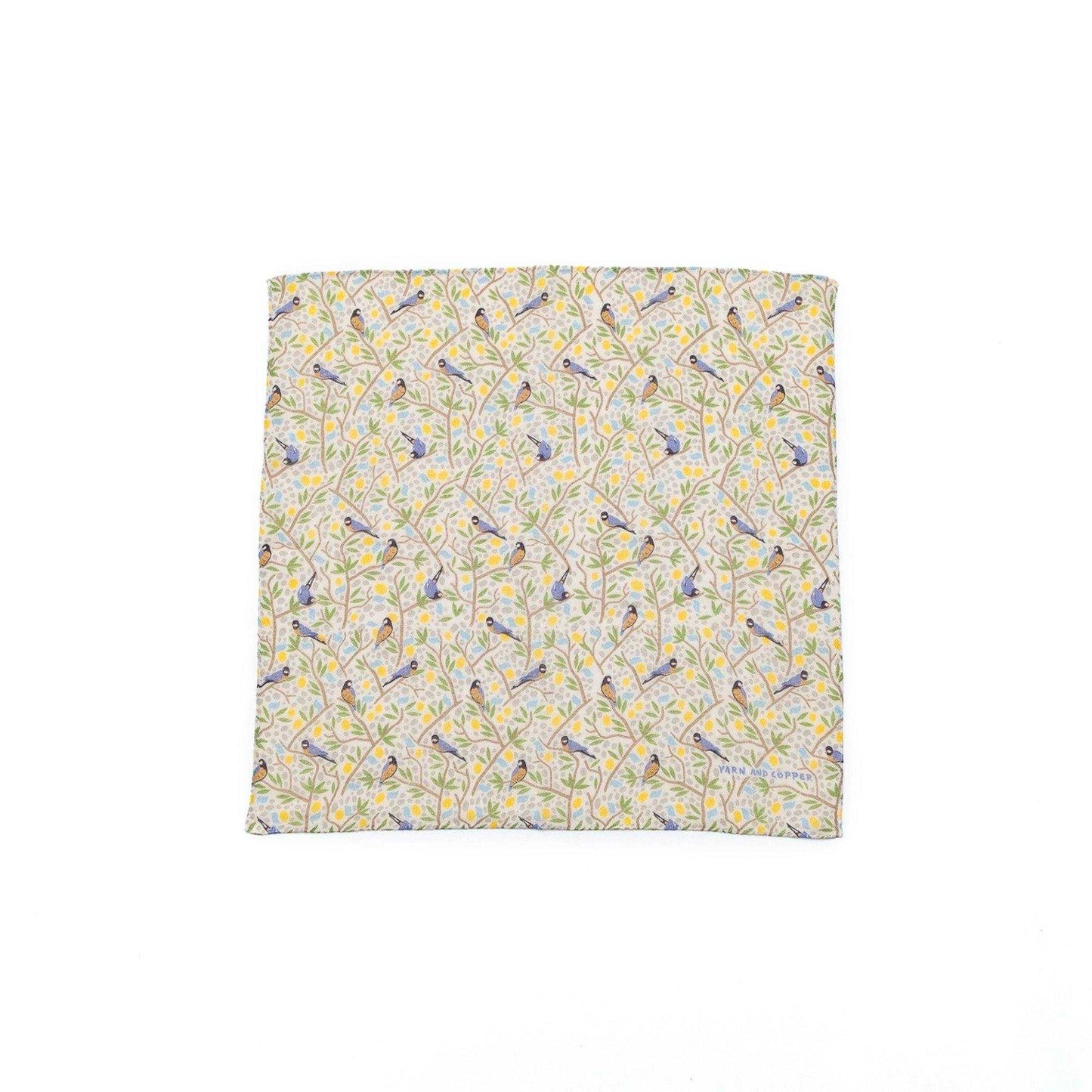 ２色 Japanese Printed Double gaze Organic cotton 'Birchwood' ハンカチ