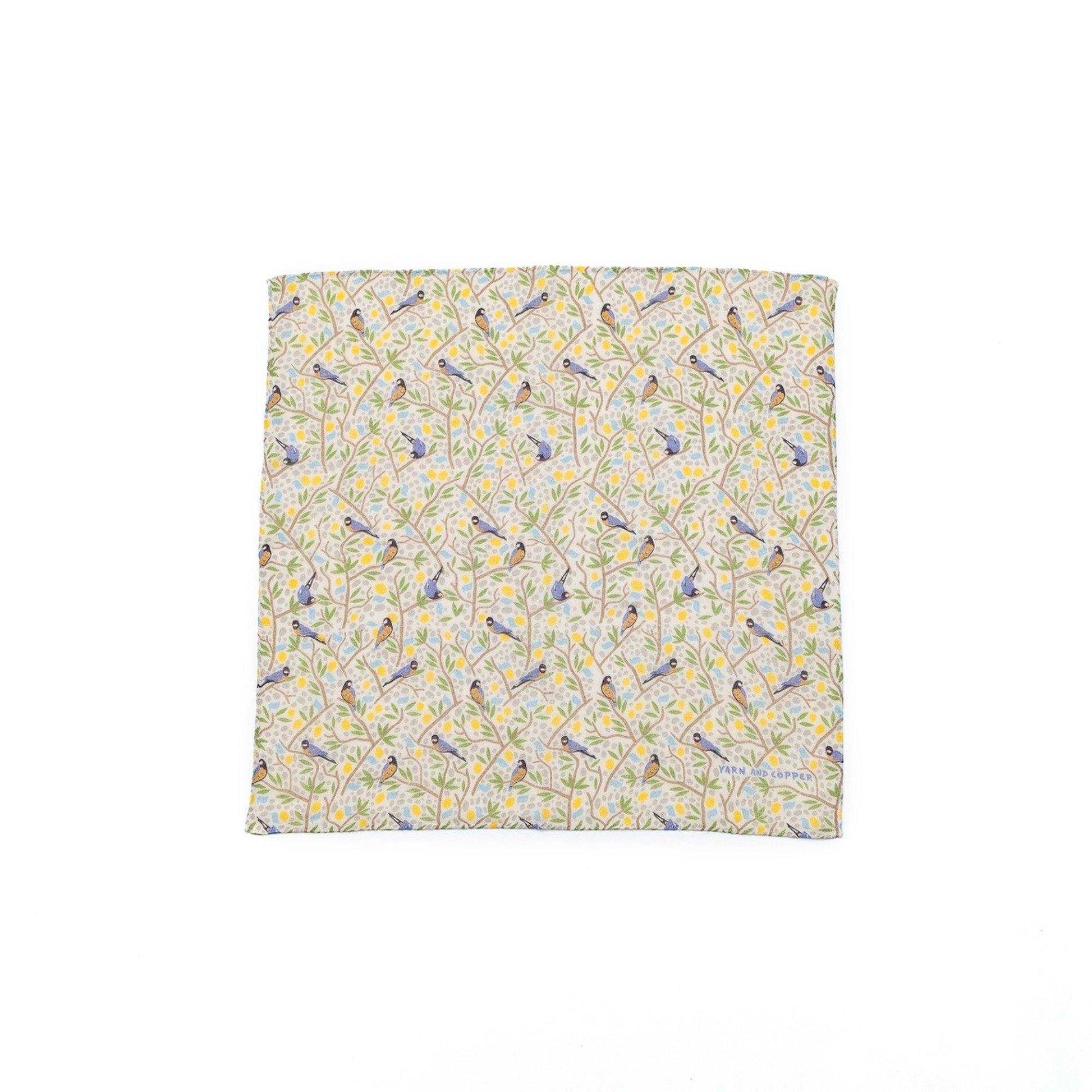 2色 Japanese Printed Double gaze Organic cotton 'Birchwood' ハンカチ