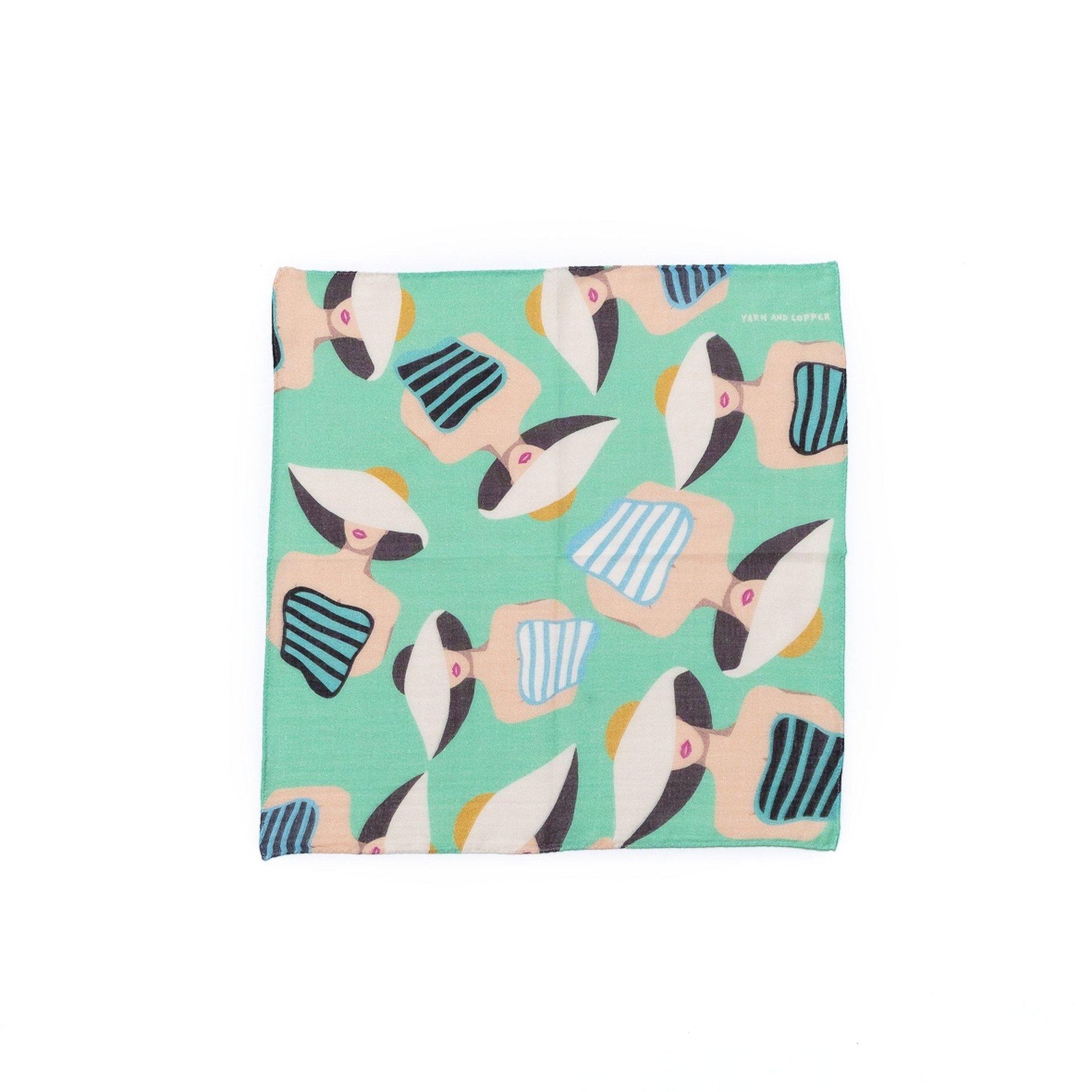 2色 Japanese Printed Double gaze Organic cotton 'Swimsuits' ハンカチ